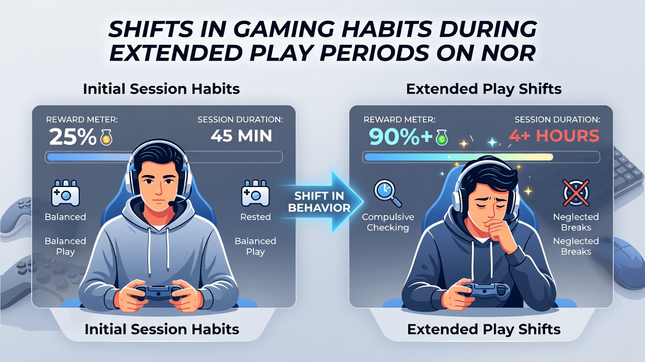 Data visualization of habit changes during prolonged mobile gaming sessions in Nordic accumulating reward titles