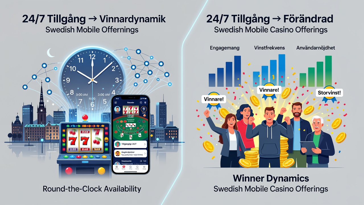 Data visualization of winner patterns in Swedish mobile casinos showing 24/7 access impacts